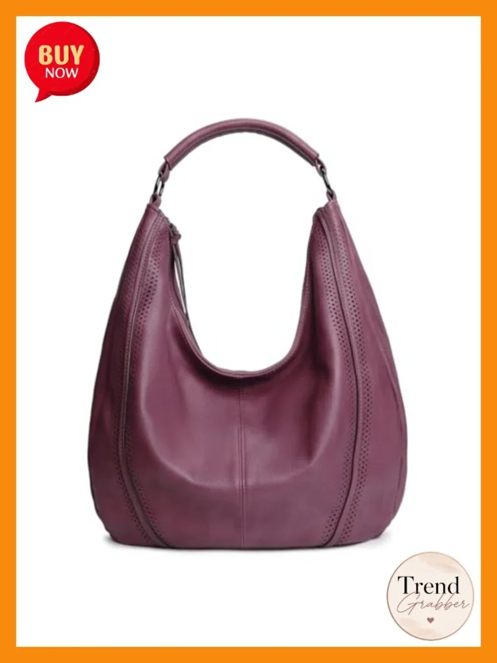 Oversized Vegan Leather Hobo Bag with Adjustable Crossbody Strap